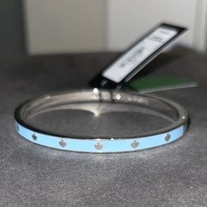 Kate Spade Spot The Spade Enamel Hinged Bangle - Light Blue